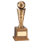BRONZE/GOLD PLASTIC FOOTBALL FIGURE ON BASE - 8.5in